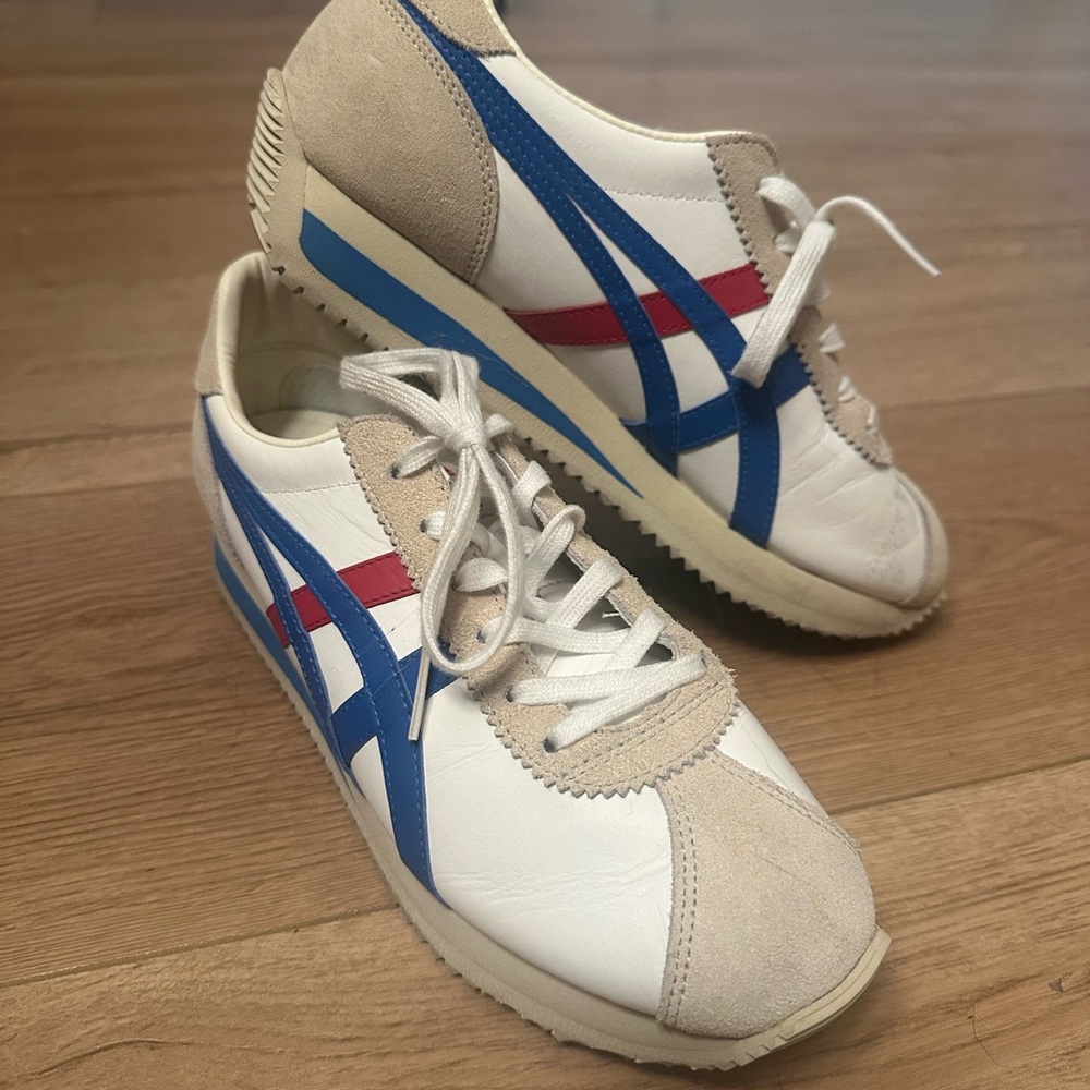 Onitsuka Tiger White and Blue Retro Sneakers